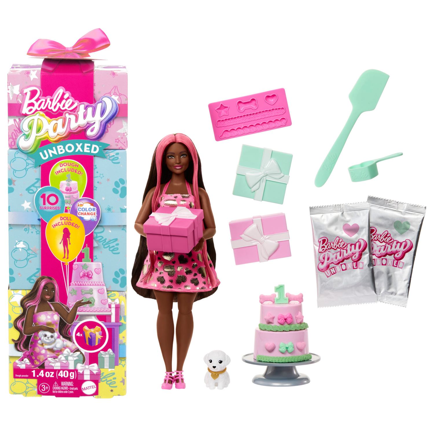 slide 2 of 7, Barbie Party Unboxed Doll and Accessories, 1 ct