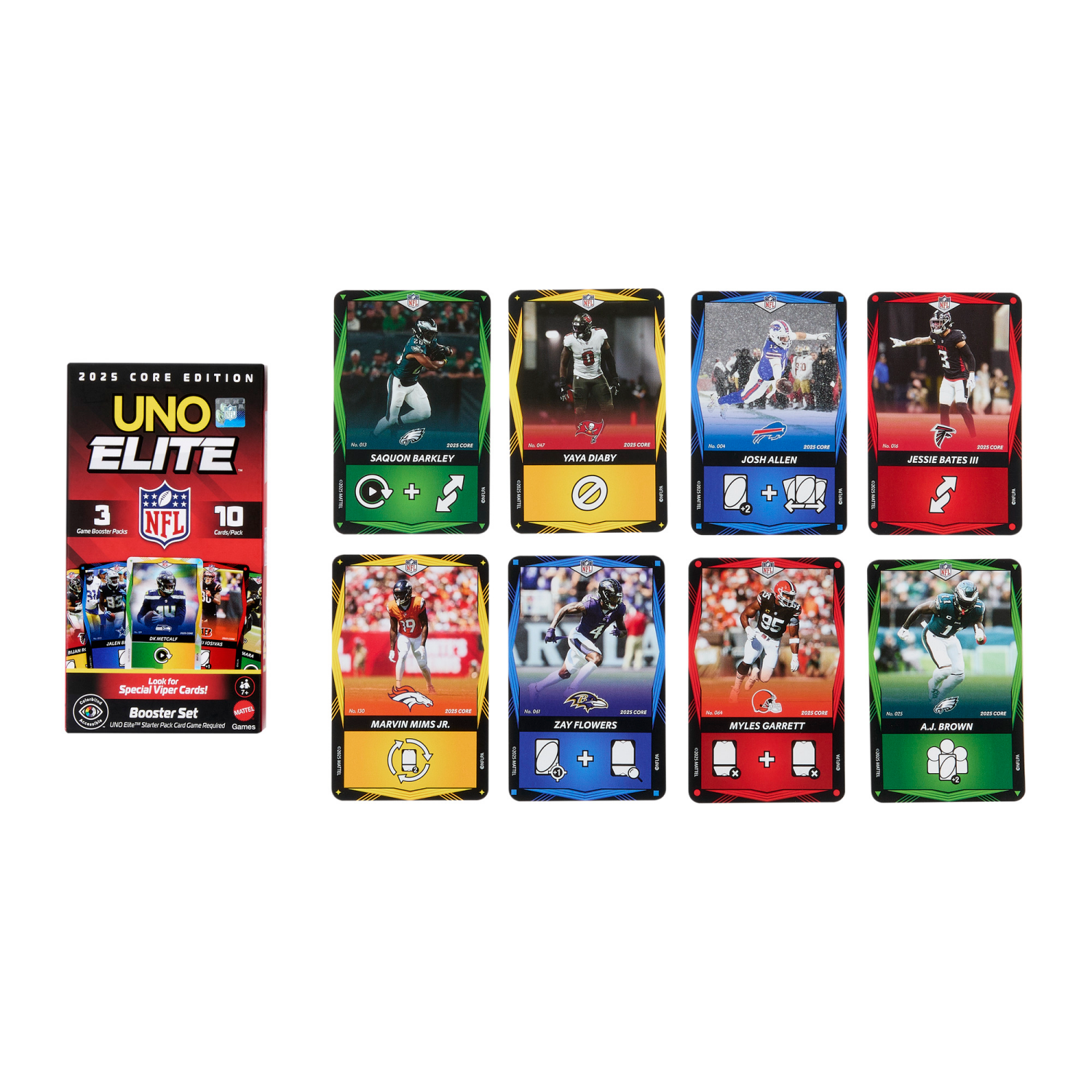 slide 2 of 2, UNO Elite NFL Core 2025 Card Game Booster Set, 1 ct