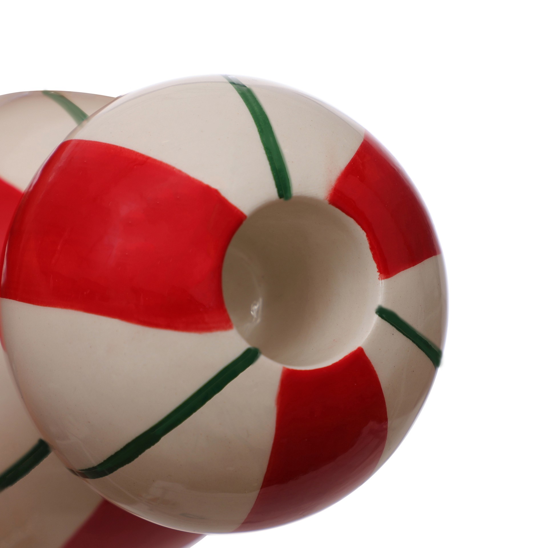 slide 2 of 3, 5" Peppermint Candle Holder By Ashland, 3.375 in x 3.375 in x 5.125 in