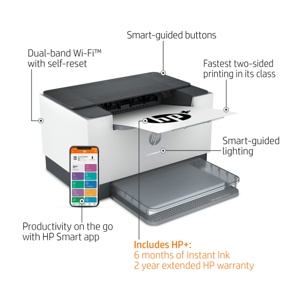 slide 2 of 10, HP Laserjet M209Dwe Wireless Black & White Printer With HP+ (6Gw62E), 1 ct