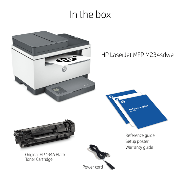 slide 9 of 10, HP Laserjet Mfp M234Sdwe Wireless Black & White All-In-One Printer With HP+ (6Gx01E), 1 ct