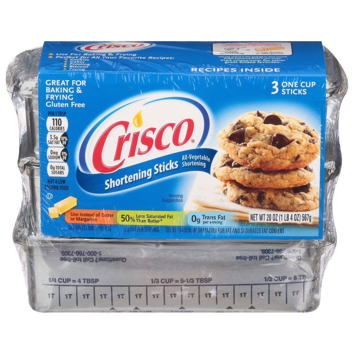 slide 1 of 13, Crisco All-Vegetable Shortening Sticks, 20 oz, 3 ct