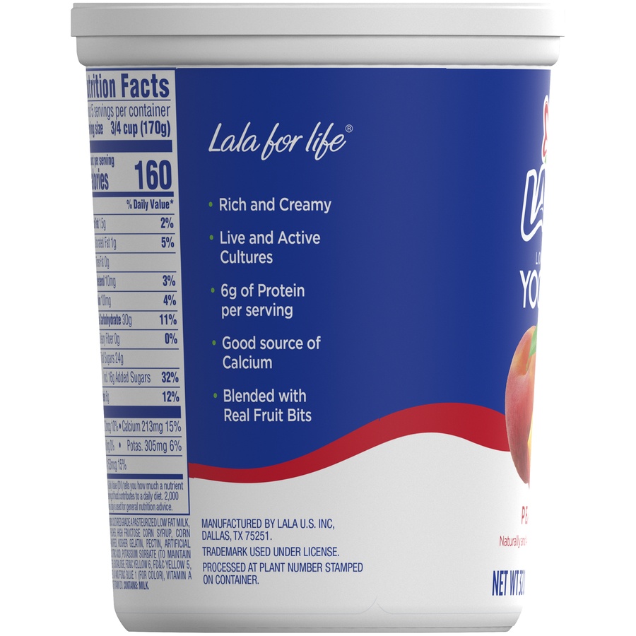 slide 2 of 5, LALA Low-Fat Peach Yogurt, 6 ct; 32 oz