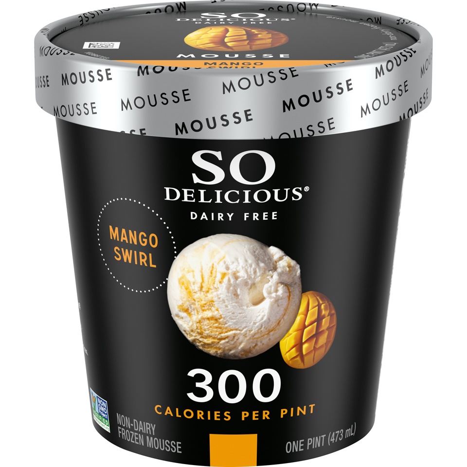 slide 1 of 8, So Delicious Dairy Free Mango Swirl Frozen Mousse, 16 fl oz