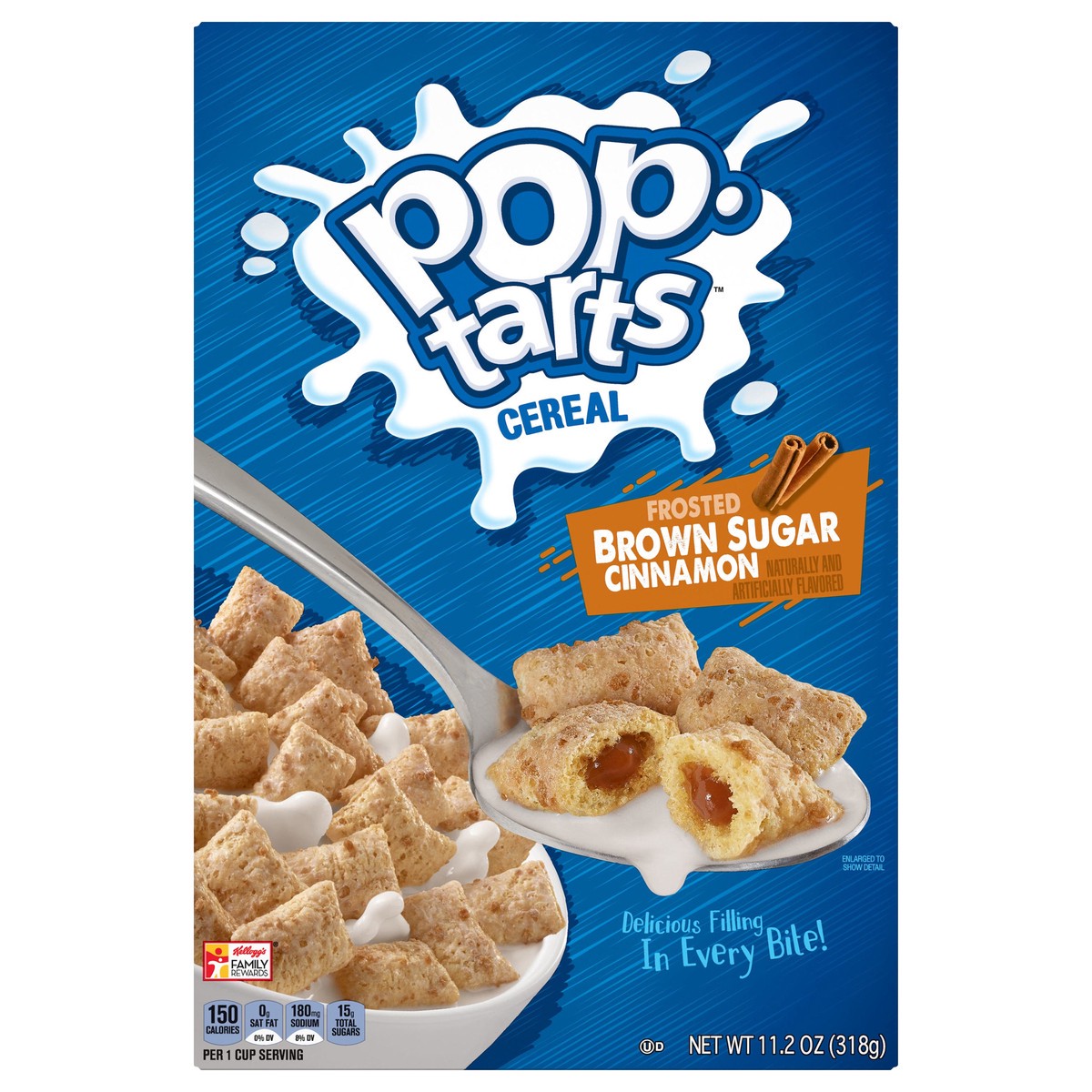 slide 1 of 9, Kellogg's Pop-Tarts Frosted Brown Sugar Cinnamon Breakfast Cereal, 11.2 oz