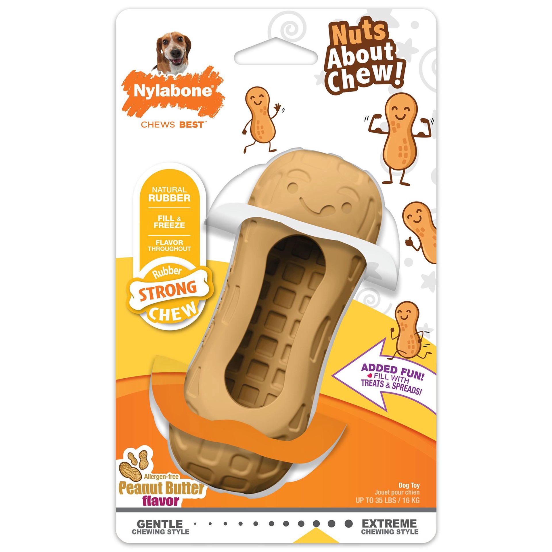 slide 1 of 1, Nylabone Strong Chew Peanut Butter Dog Toy, 1 ct