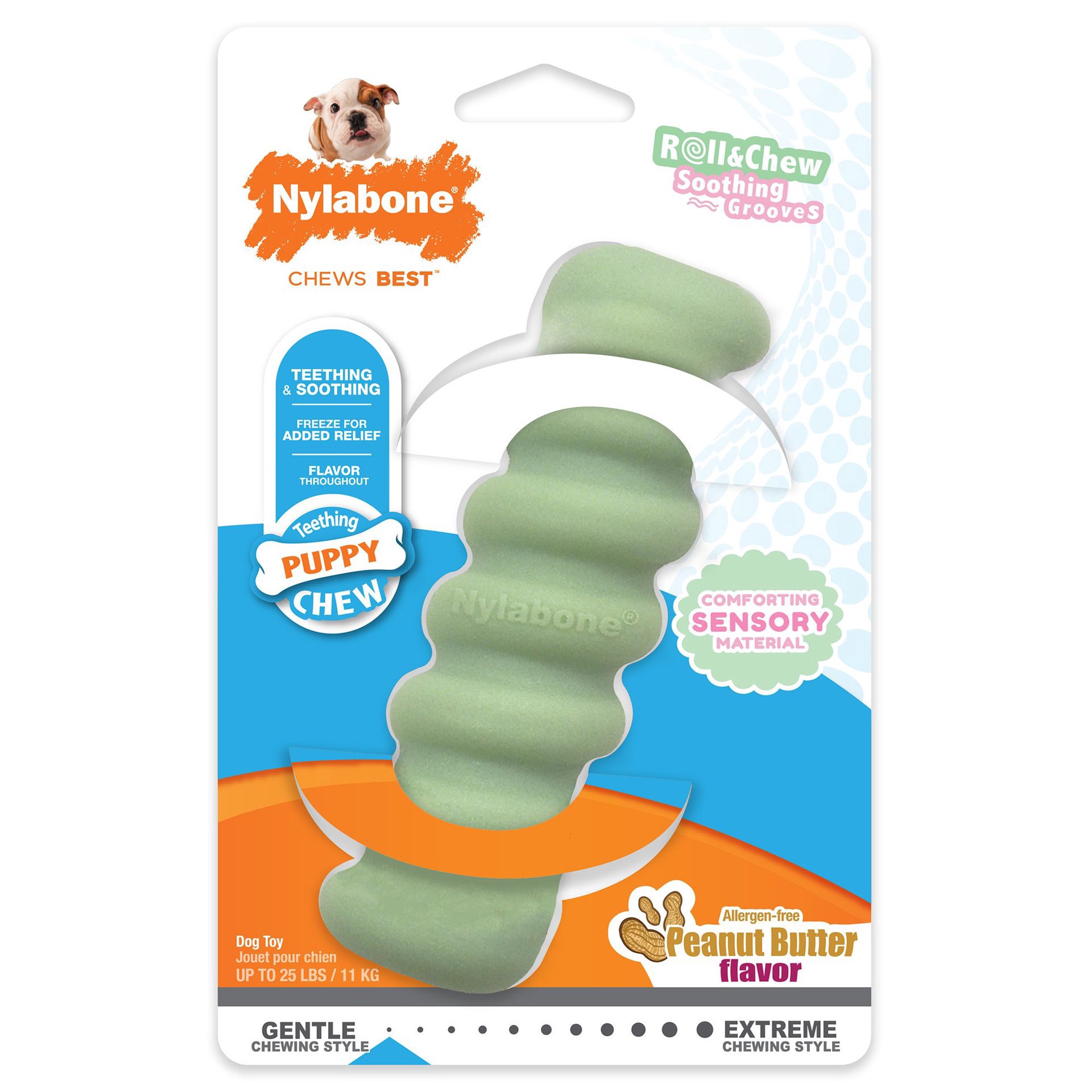 slide 1 of 1, Nylabone Sensory Material Puppy Teething Stick, 1 ct