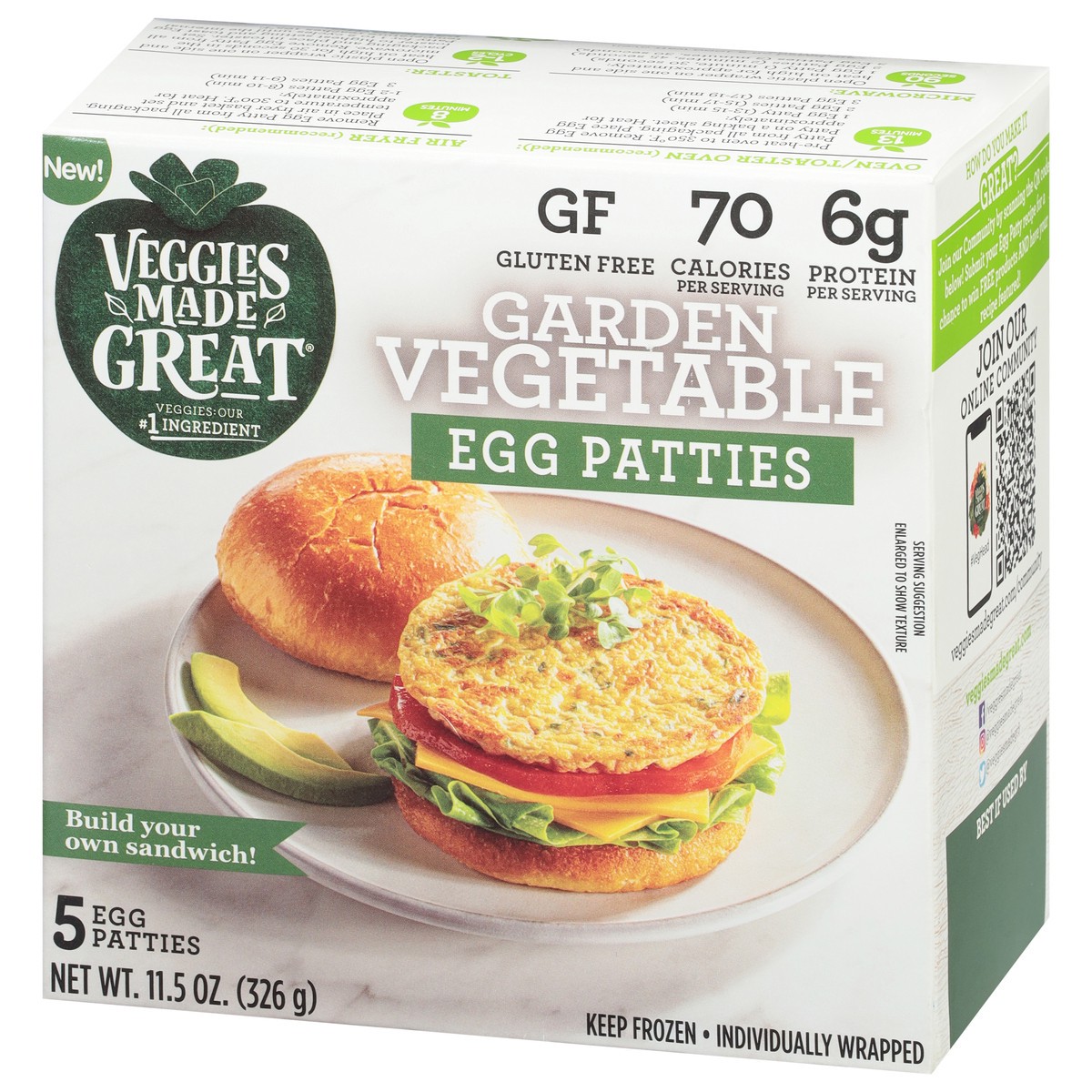 slide 4 of 9, Veggies Made Great Garden Veggie Egg Patty, 11.5 oz