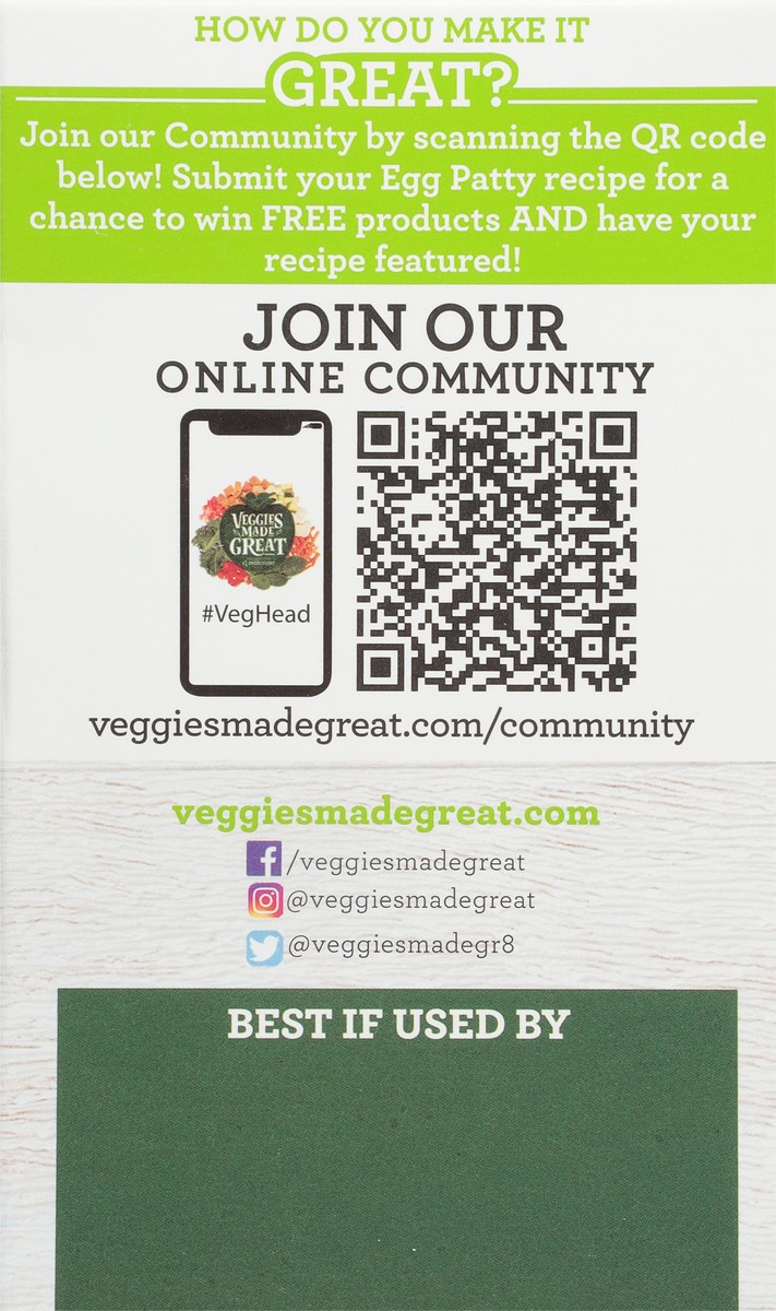 slide 9 of 9, Veggies Made Great Garden Veggie Egg Patty, 11.5 oz