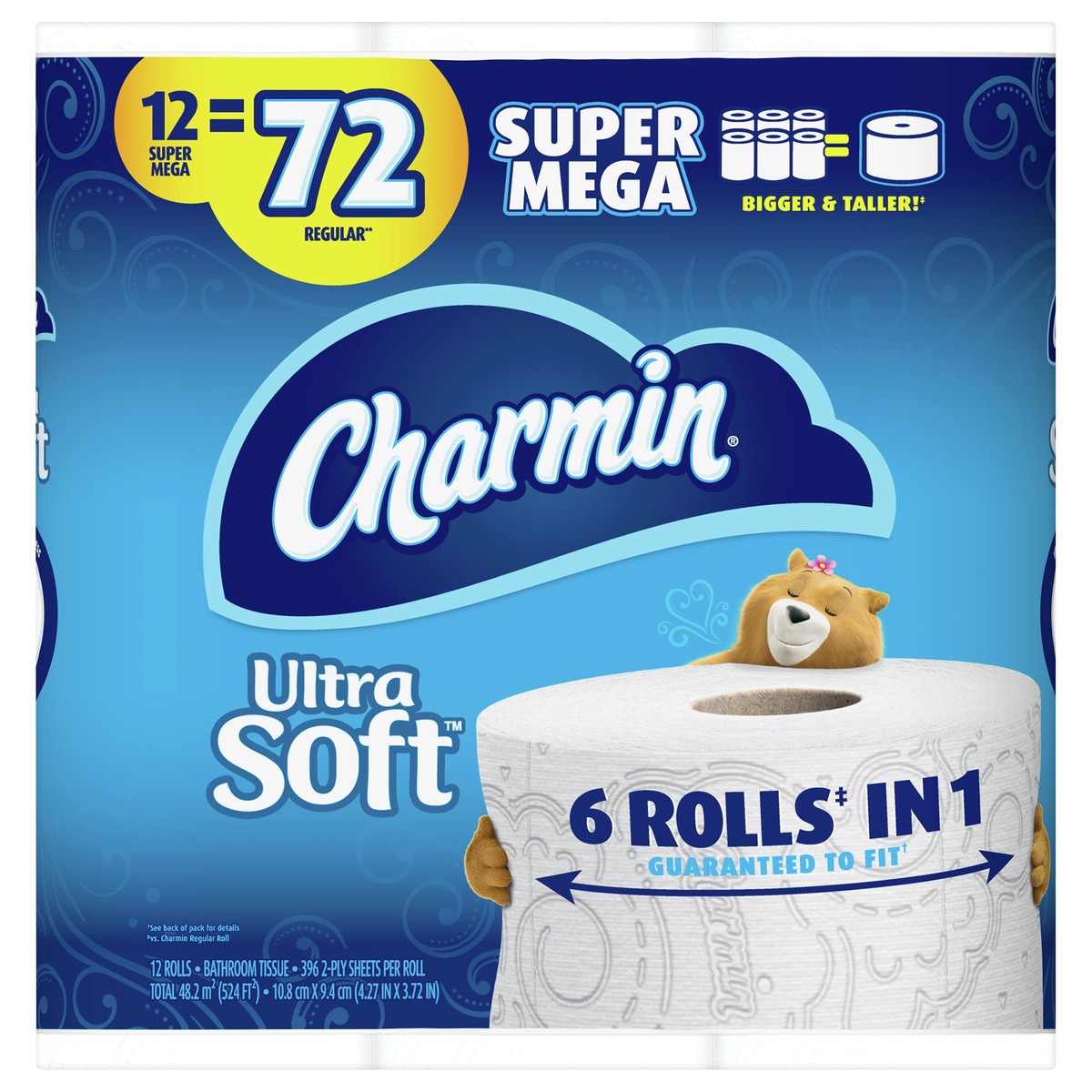 slide 5 of 5, Charmin Ultra Soft 2-Ply Super Mega Rolls Bathroom Tissue 12 ea, 12 ct