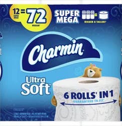 Charmin Ultra Soft 2-Ply Super Mega Rolls Bathroom Tissue 12 ea