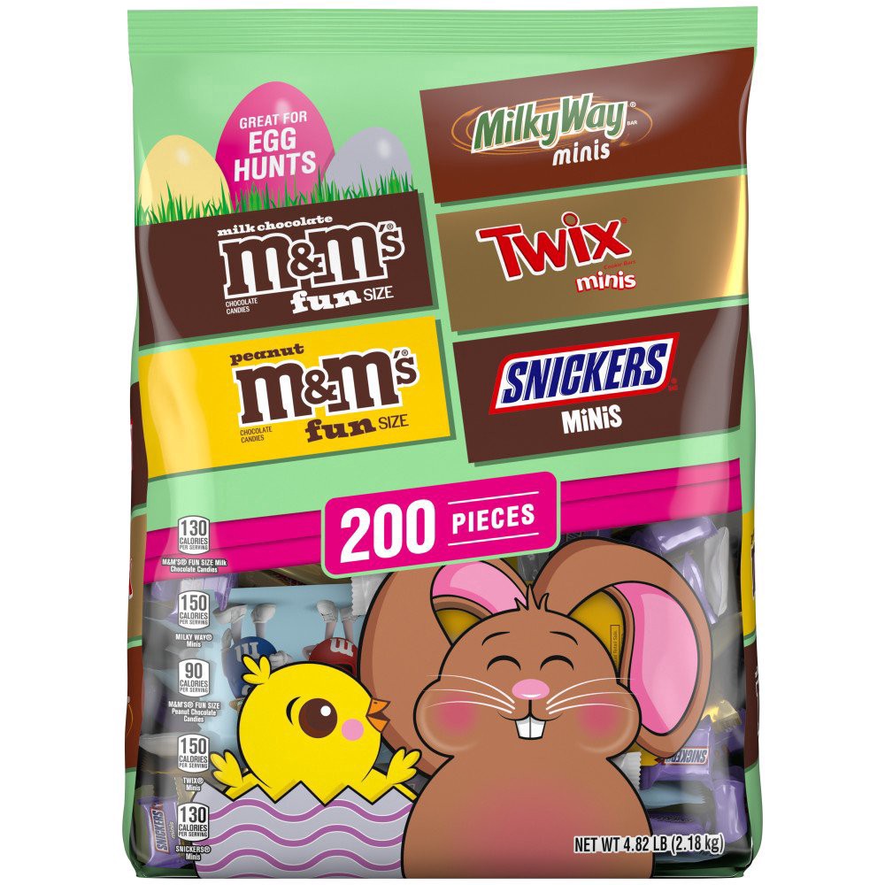 slide 1 of 1, M&M's, Snickers, Twix & Milky Way Assorted Easter Egg Hunt Candy, 200 ct