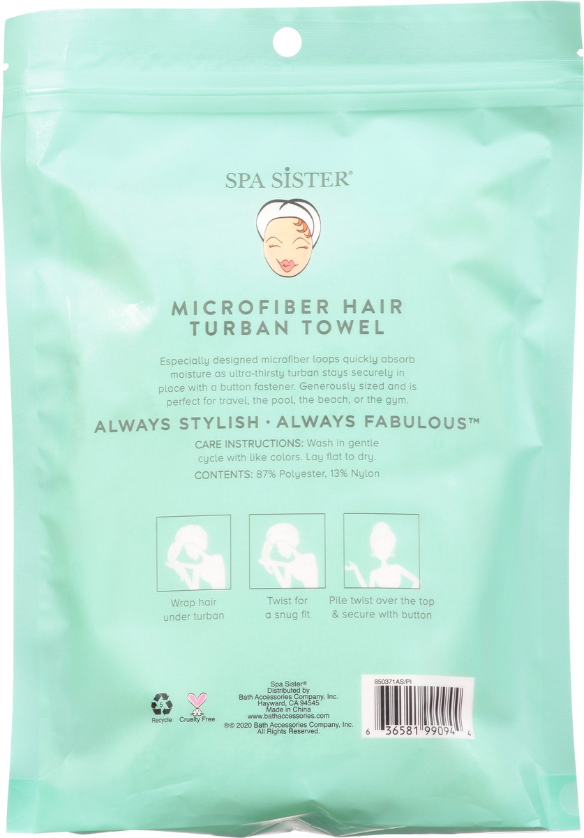 slide 8 of 12, Spa Sisters Spa Sister Microfiber Hair Turban Towel 1 ea, 1 ct