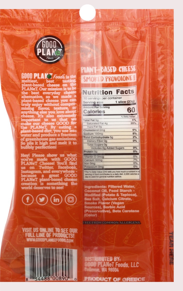 slide 8 of 9, GOOD PLANeT Smoked Provolone Cheese Slices 10 ea, 10 ct