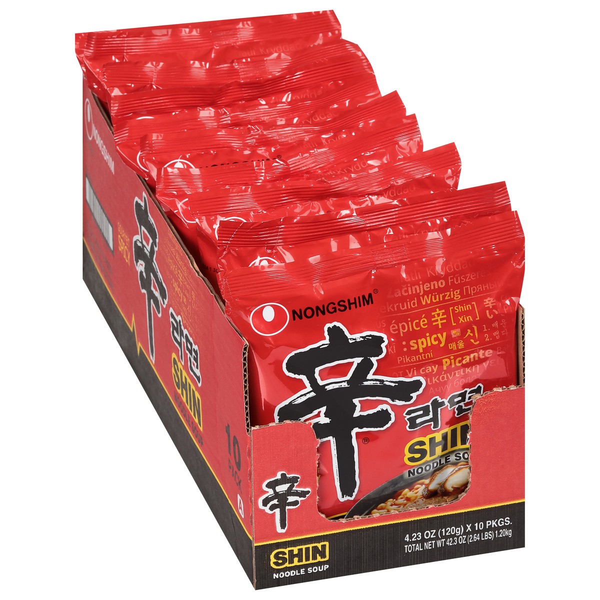 slide 10 of 13, Nongshim Shin Gourmet Spicy Noodle Soup 10 - 4.23 oz Packages, 10 ct