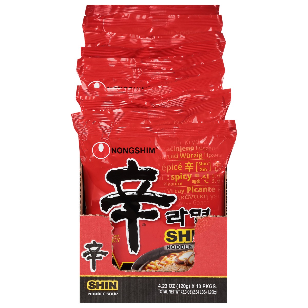 slide 9 of 13, Nongshim Shin Gourmet Spicy Noodle Soup 10 - 4.23 oz Packages, 10 ct