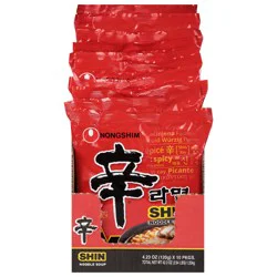 Nongshim Shin Gourmet Spicy Noodle Soup - 10 x 4.23 oz Packages