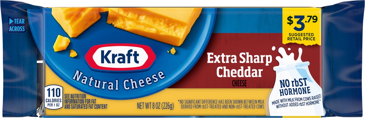 slide 9 of 13, Kraft Extra Sharp Cheddar Cheese 8 oz, 8 oz