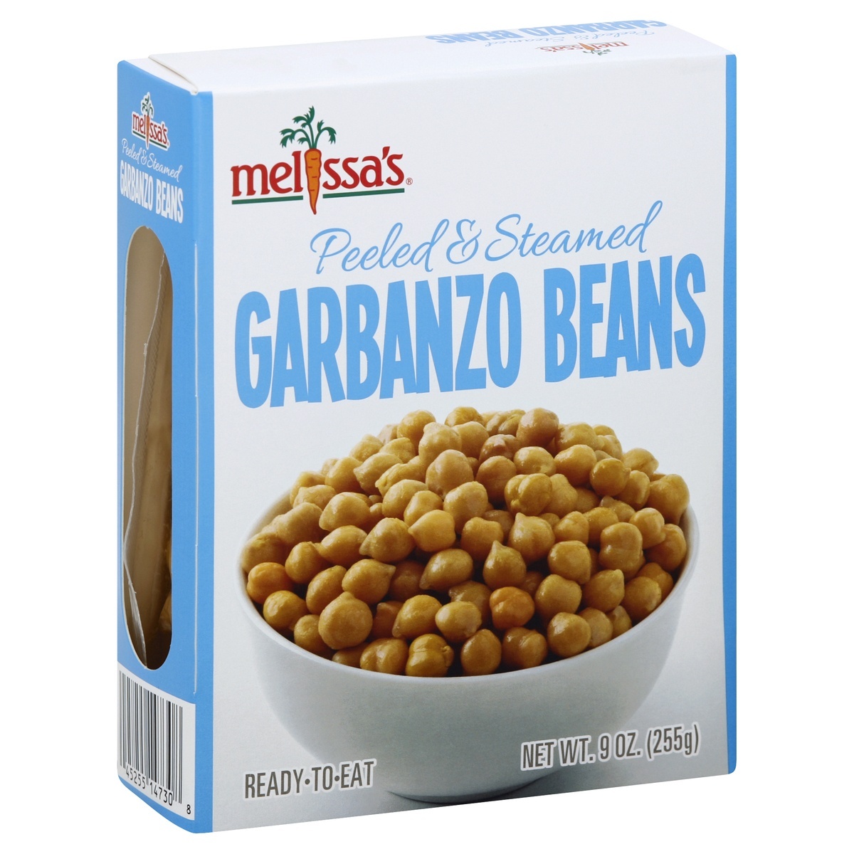 slide 1 of 1, Melissa's Peeled Steamed Garbanzo Beans, 9 oz