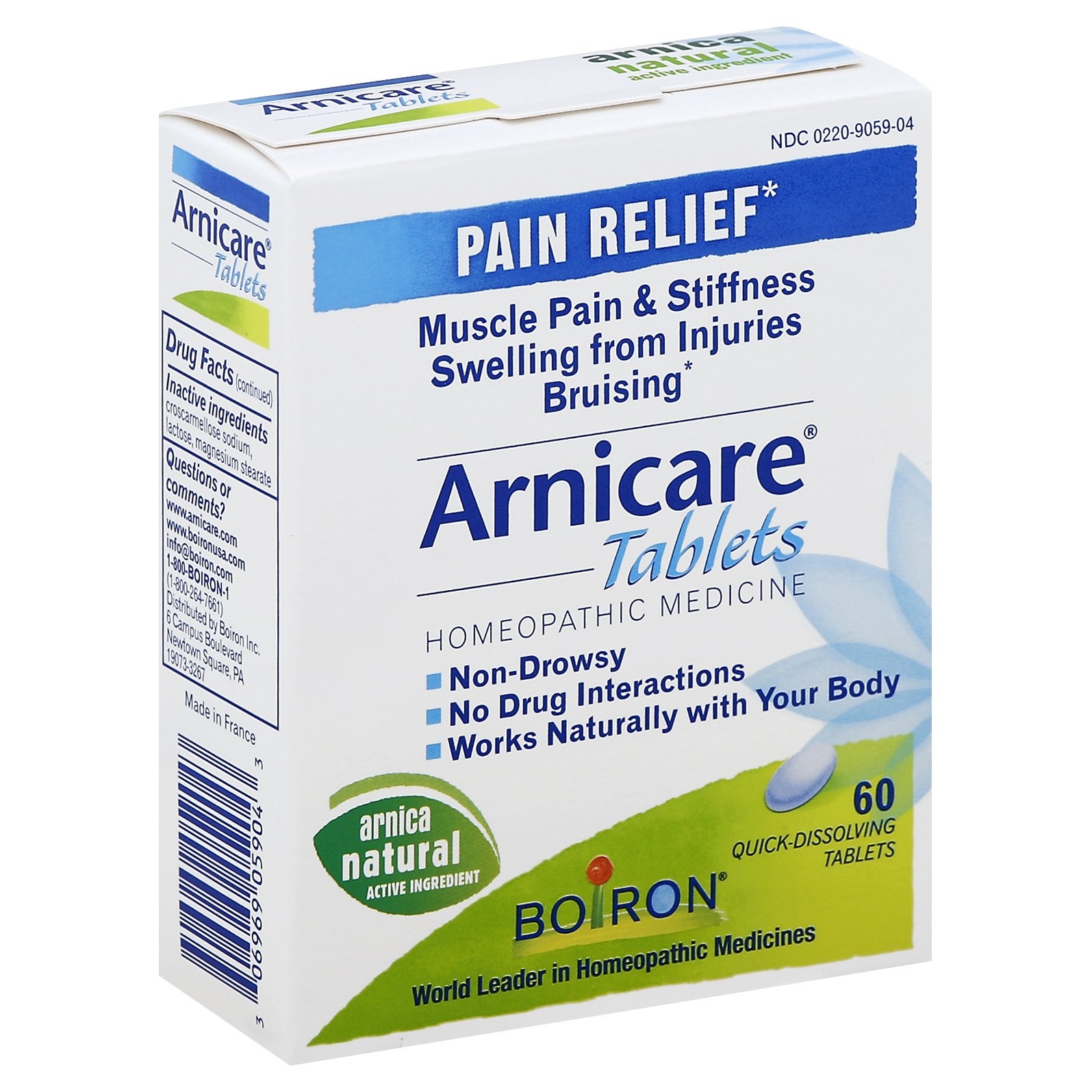 slide 1 of 2, Boiron Arnicare Homeopathic Pain Relief Quick-Dissolving Tablets, 60 ct