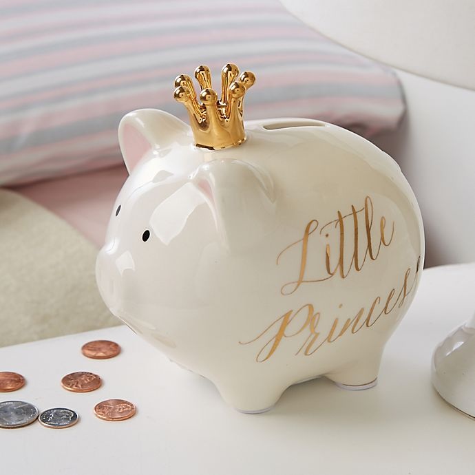 slide 2 of 2, Mud Pie Little Princess'' Gold Crown Piggy Bank'', 1 ct