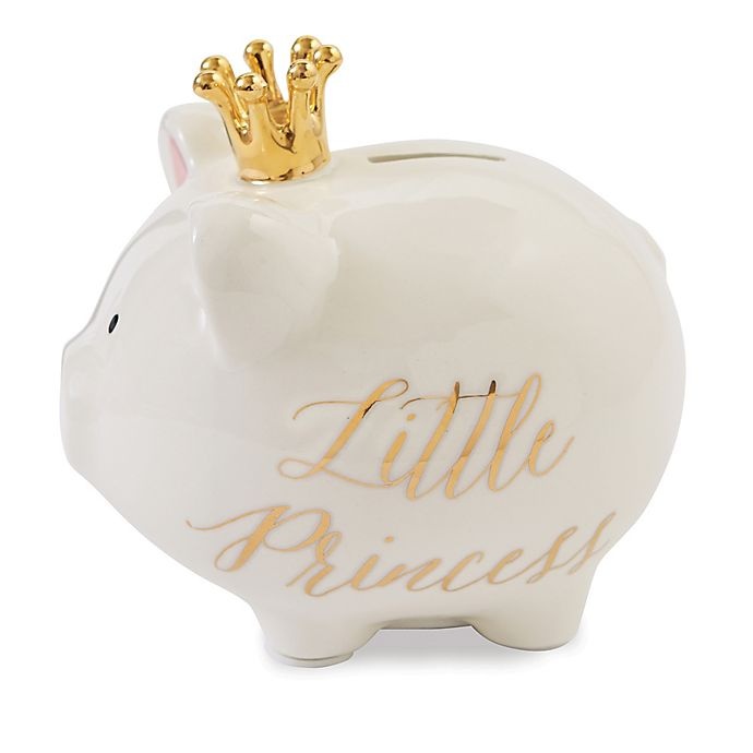 slide 1 of 2, Mud Pie Little Princess'' Gold Crown Piggy Bank'', 1 ct