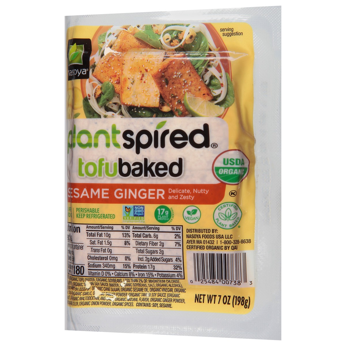 slide 4 of 11, Nasoya Plantspired Baked Sesame Ginger Tofu 7 oz, 7 oz