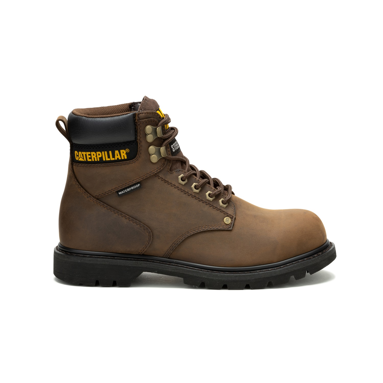 slide 5 of 6, Caterpillar Men's Second Shift Waterproof Steel Toe Work Boot, Dark Brown, Size 11, Size 11
