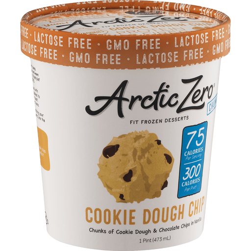 slide 2 of 9, Arctic Zero Non-Dairy Frozen Dessert Cookie Dough Chunk, 1 pint