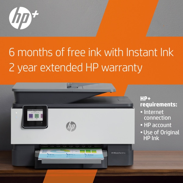 slide 6 of 10, HP Officejet Pro 9015E All-In-One Wireless Color Printer With HP+ (1G5L3A), 1 ct