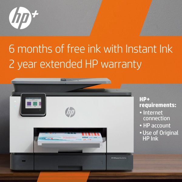 slide 6 of 10, HP Officejet Pro 9025E All-In-One Wireless Color Printer, With HP+ (1G5M0A), 1 ct