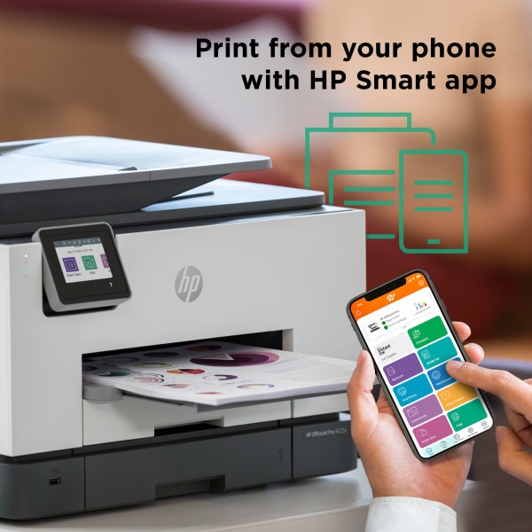 slide 2 of 10, HP Officejet Pro 9025E All-In-One Wireless Color Printer, With HP+ (1G5M0A), 1 ct