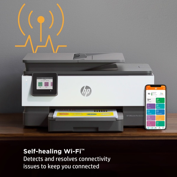 slide 2 of 10, HP Officejet Pro 8035E Wireless Inkjet All-In-One Color Printer With HP+, Basalt, 1L0H6A#B1H, 1 ct