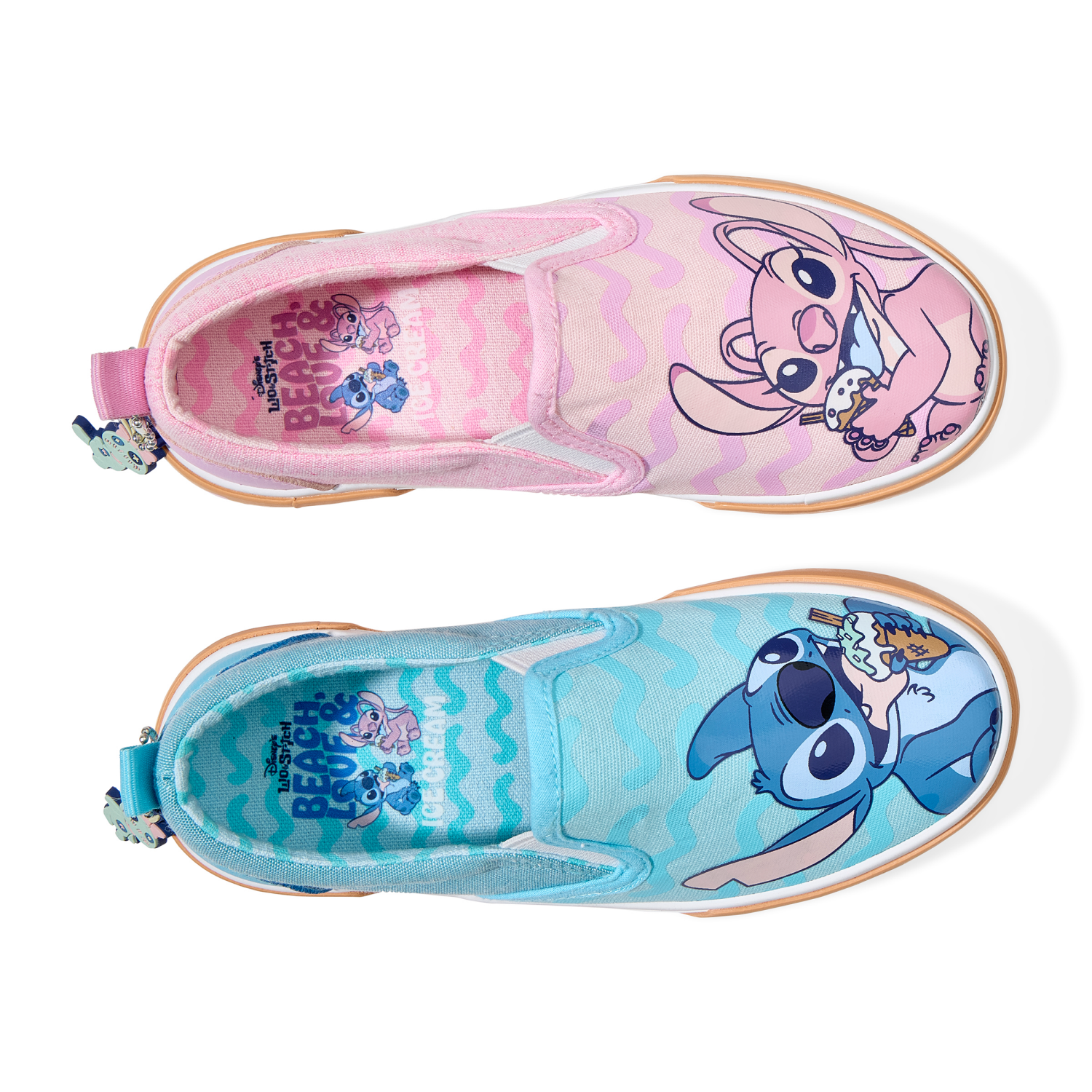 slide 6 of 6, Disney Girls Lilo & Stitch Slip On Shoes, Blue/Pink, Size 12, Size 12