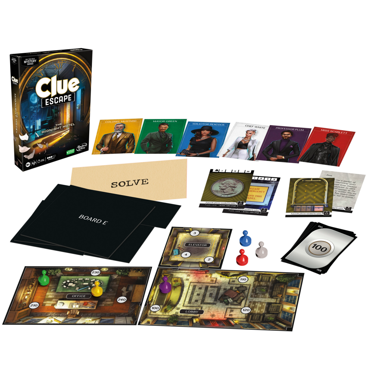 slide 3 of 6, HASBRO GAMING Clue Escape The Midnight Hotel, 1 ct