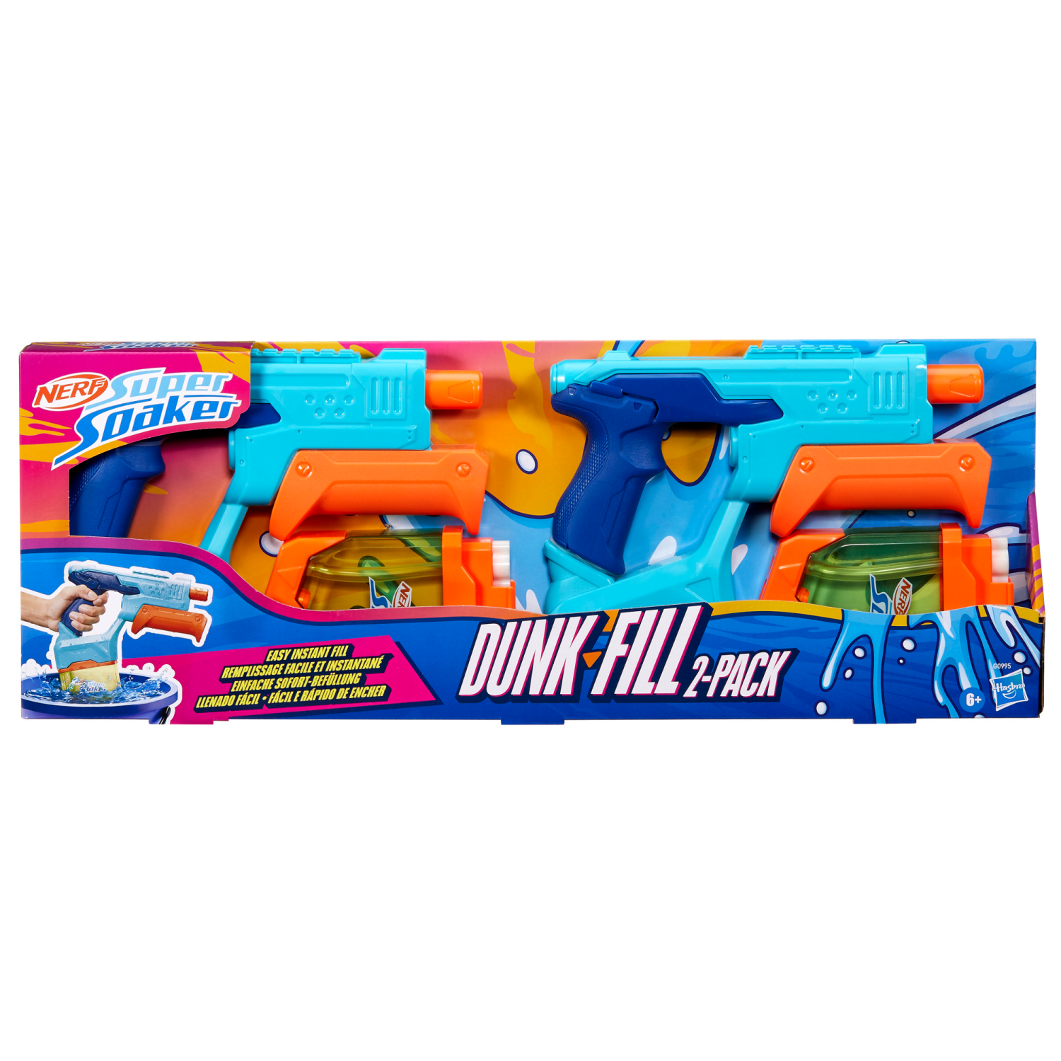 slide 3 of 4, NERF Super Soaker Double Dunk Fill Water Blaster, 1 ct