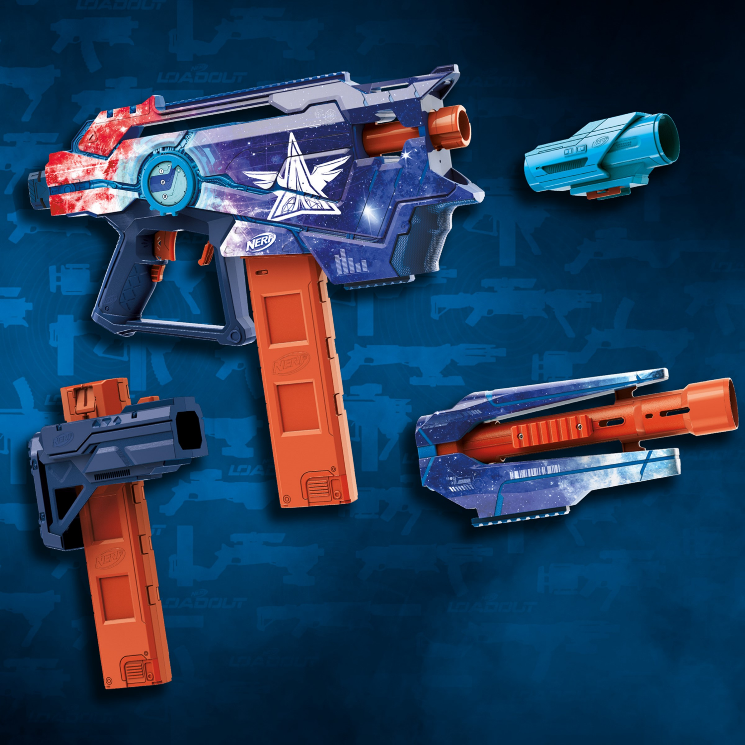slide 2 of 6, Nerf Loadout Galactic Commander Blaster and 48 N1 Darts, 1 ct