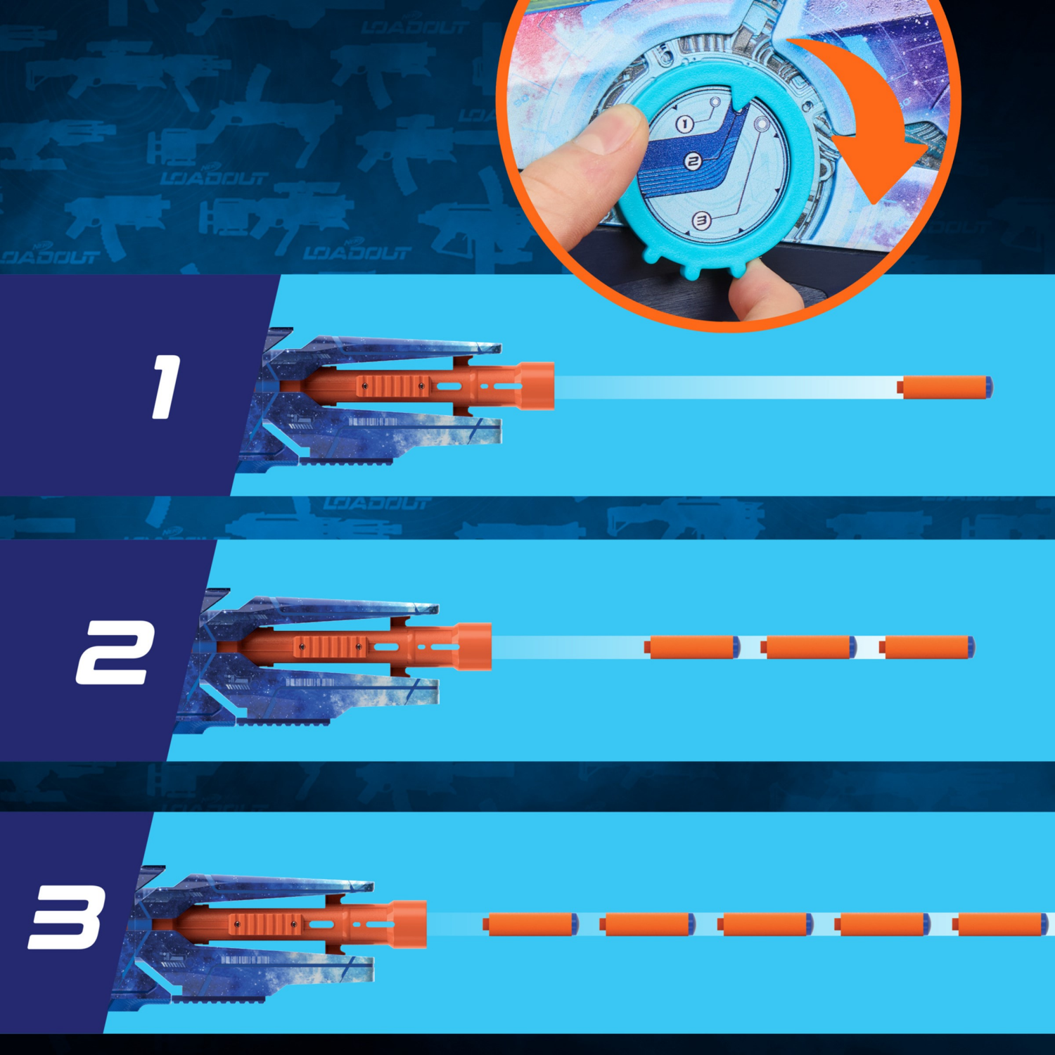 slide 5 of 6, Nerf Loadout Galactic Commander Blaster and 48 N1 Darts, 1 ct