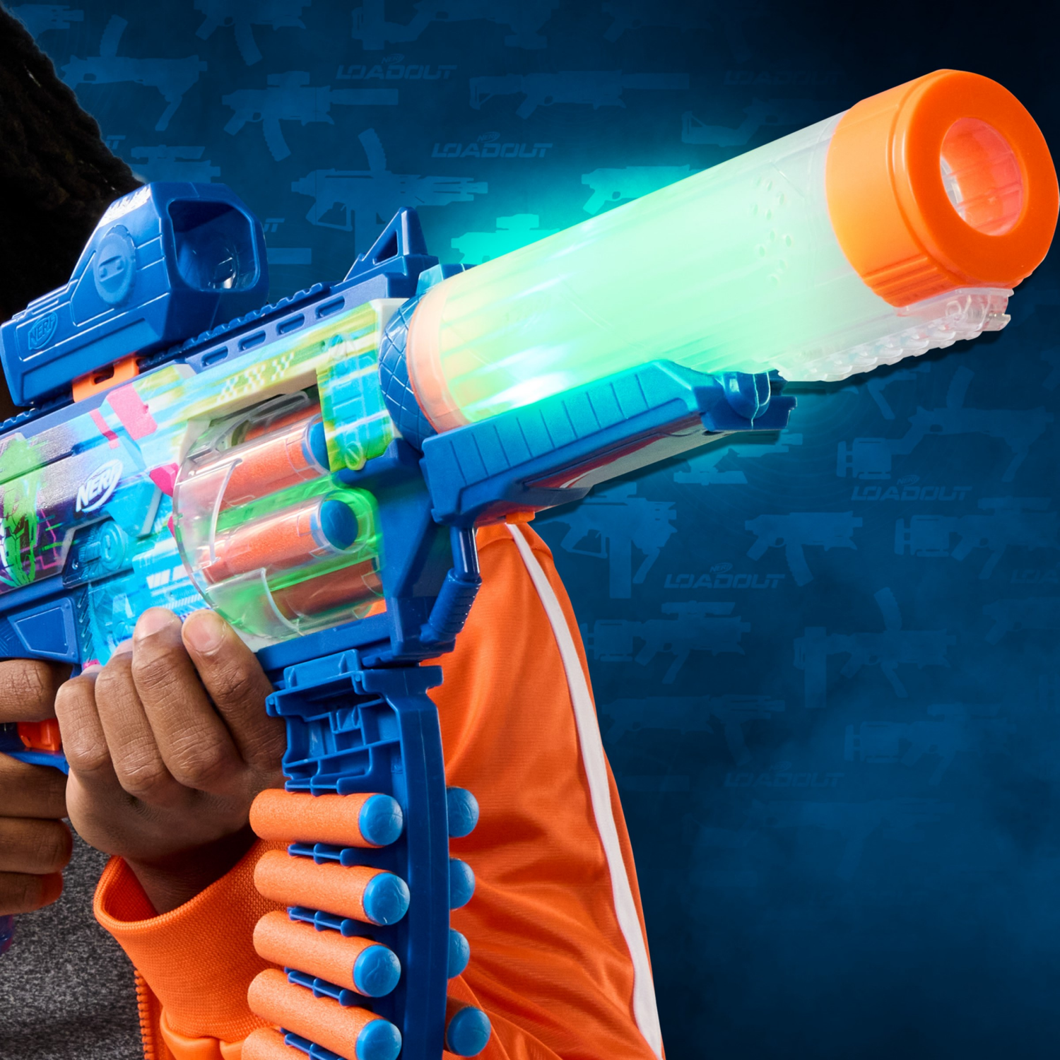 slide 4 of 6, Nerf Loadout Cyberlight Ghost Blaster and N1 Darts, 1 ct