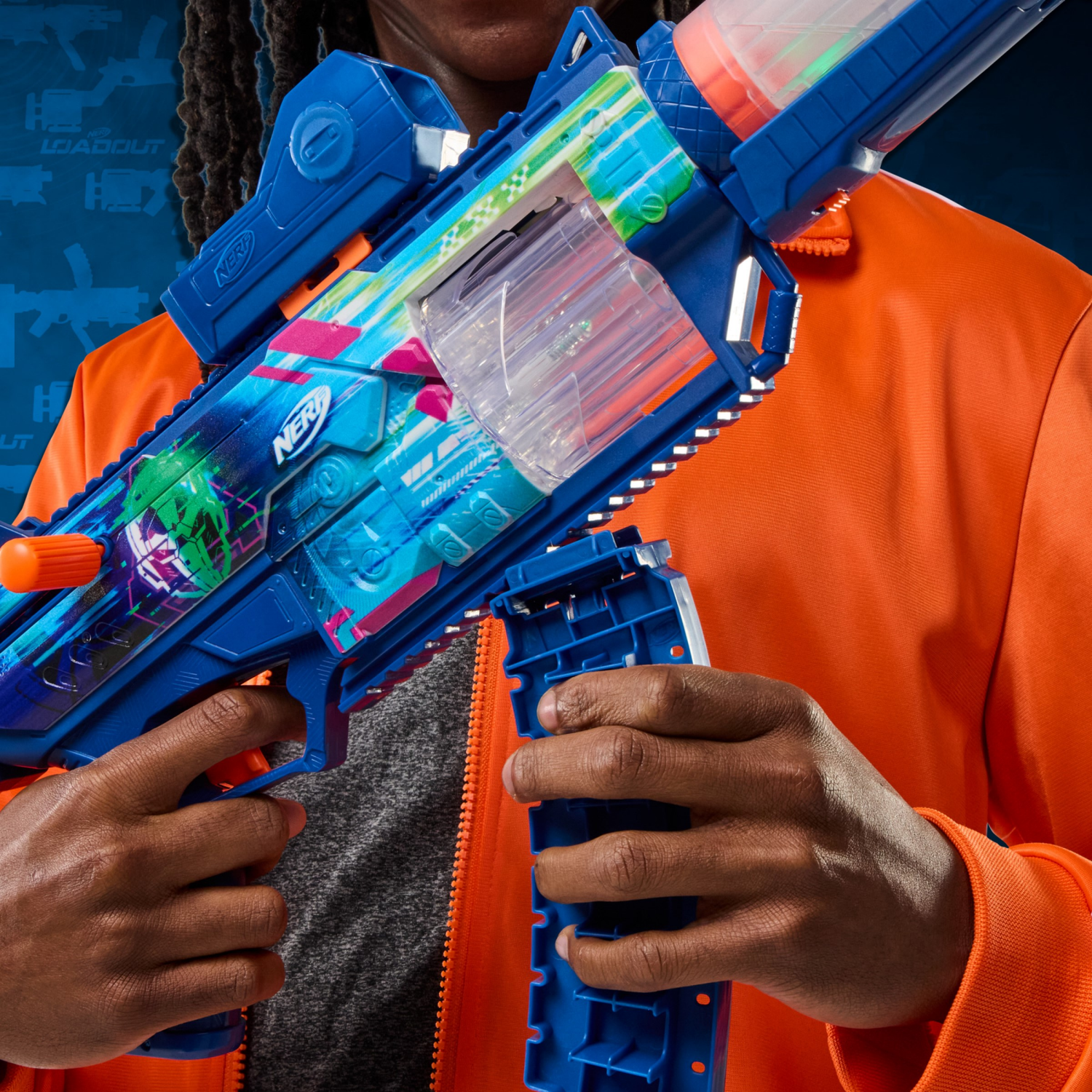 slide 5 of 6, Nerf Loadout Cyberlight Ghost Blaster and N1 Darts, 1 ct