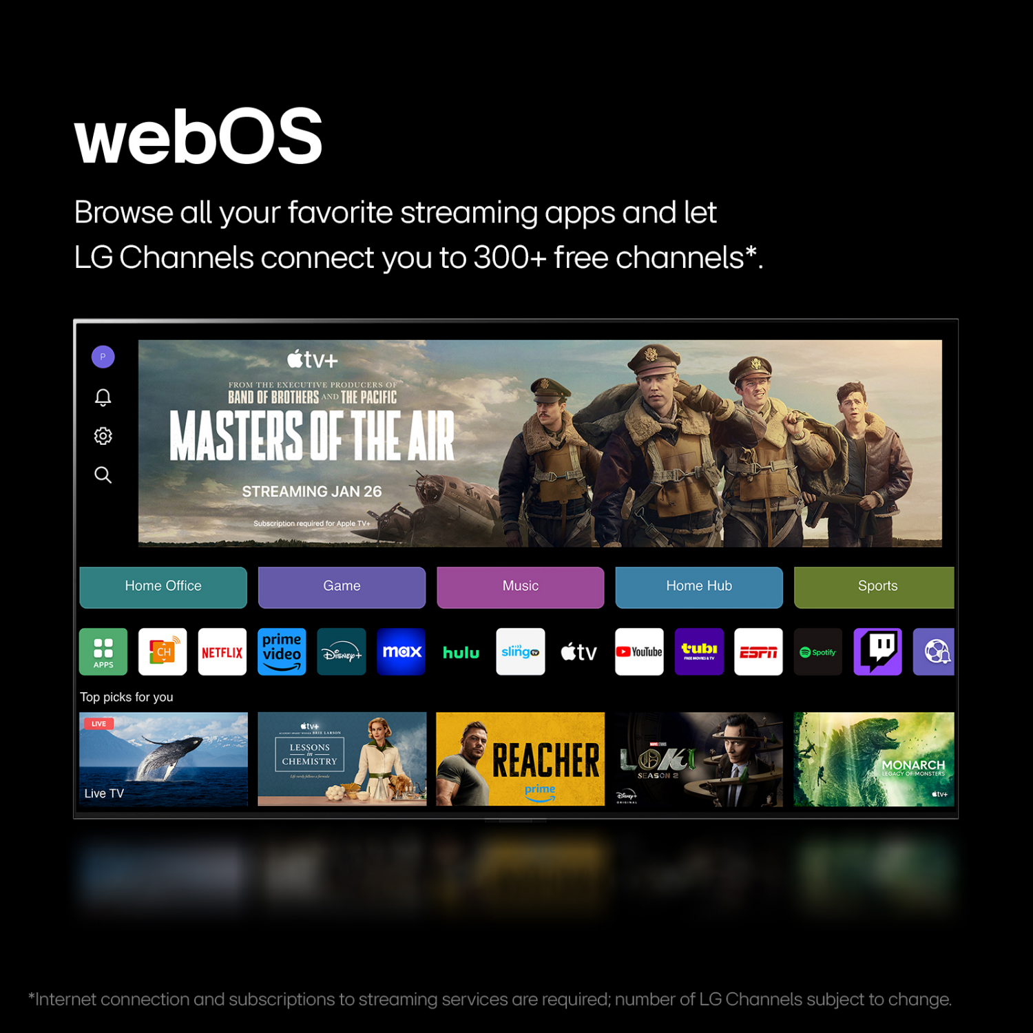 slide 4 of 8, LG 55" class UT75 series 4K UHD TV with webOS 24 - 55UT7570PUB, 55 in