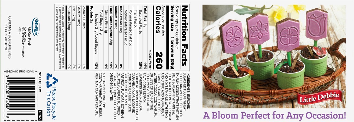 slide 5 of 8, Little Debbie Snack Cakes, Little Debbie Family Pack Blooming Spring Brownies, 5 ct