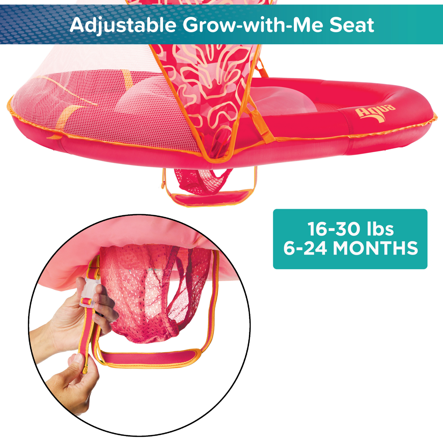 slide 7 of 8, AQUA LEISURE Aqua Grow-With-Me Sunshade Babyboat® Assortment., 1 ct