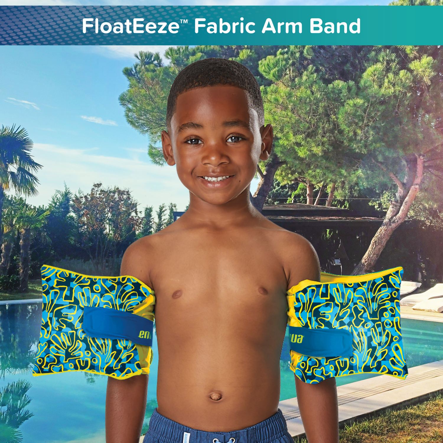 slide 4 of 6, AQUA LEISURE Aqua Fabric Arm Floats Blue Assorted, 1 ct
