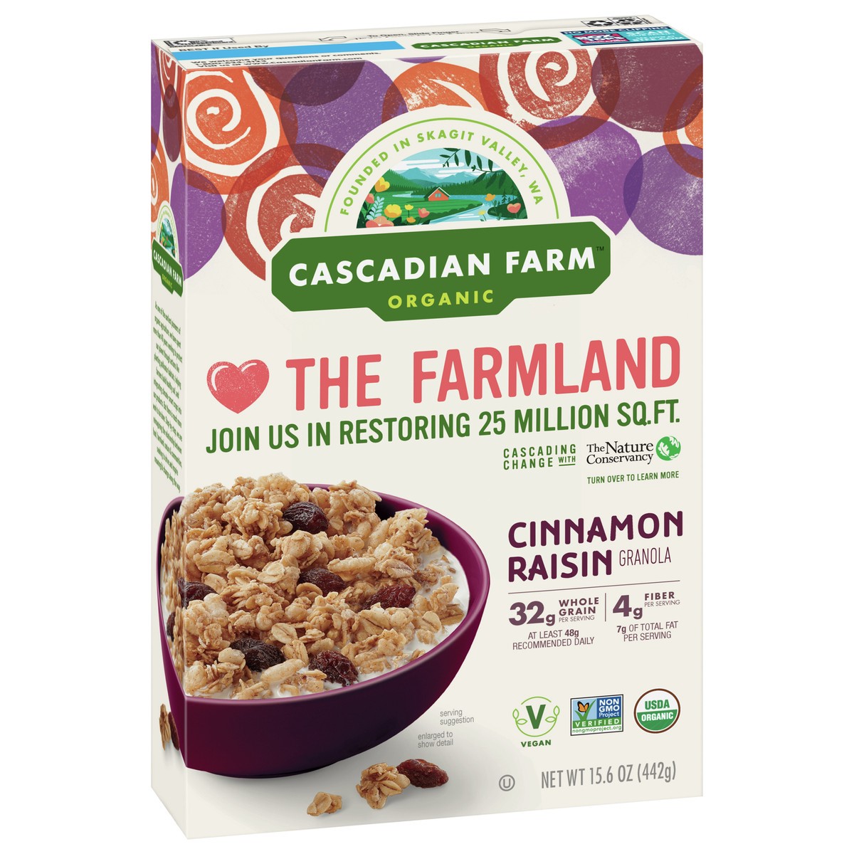 slide 2 of 9, Cascadian Farm Organic Granola, Cinnamon Raisin, 15.6 oz., 15.6 oz