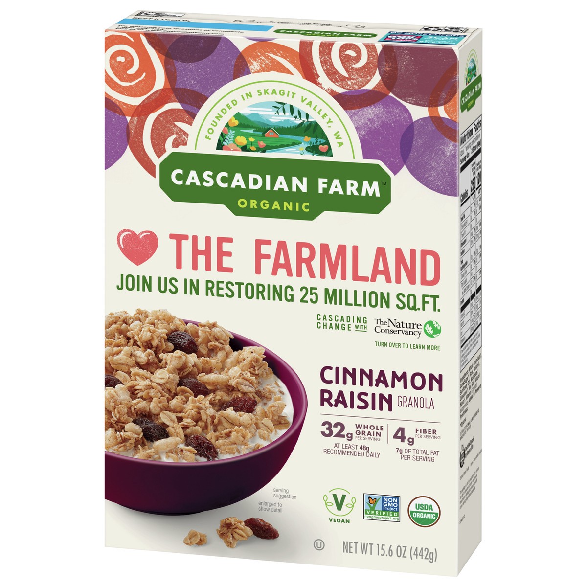 slide 3 of 9, Cascadian Farm Organic Granola, Cinnamon Raisin, 15.6 oz., 15.6 oz