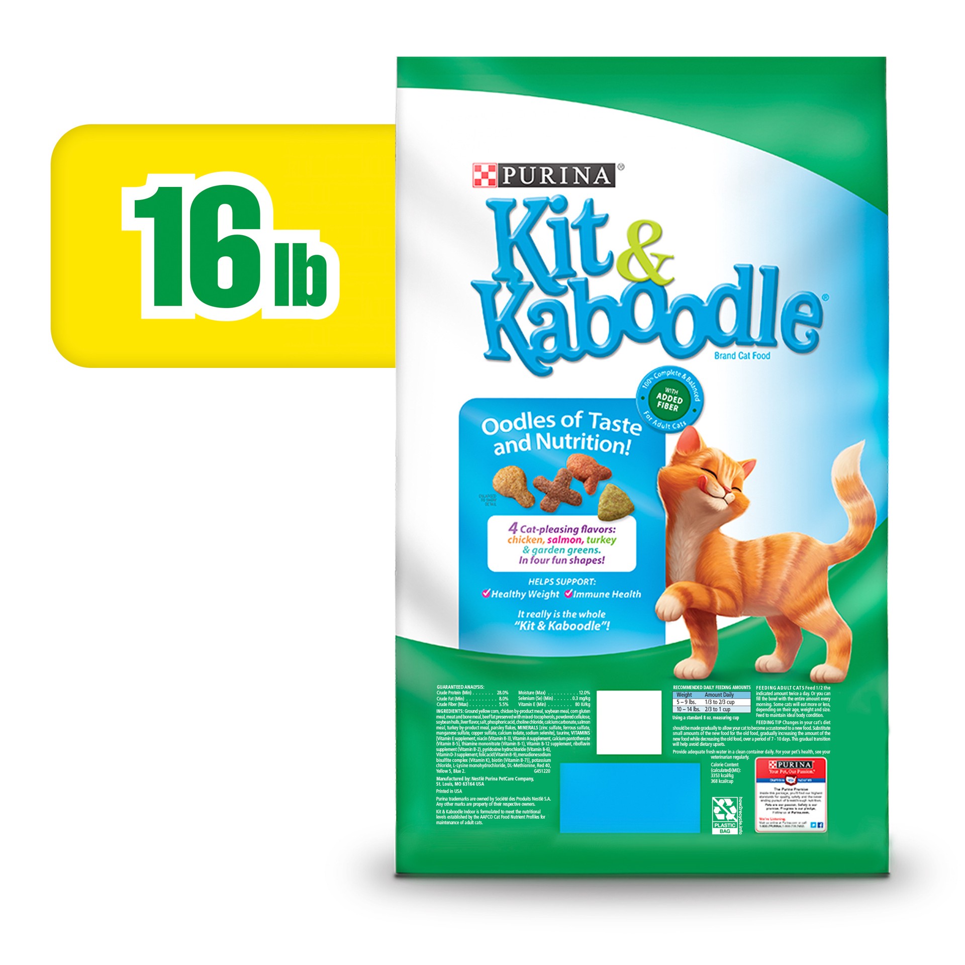 slide 6 of 8, Kit & Kaboodle Purina Kit & Kaboodle Indoor Dry Cat Food, Indoor, 16 lb