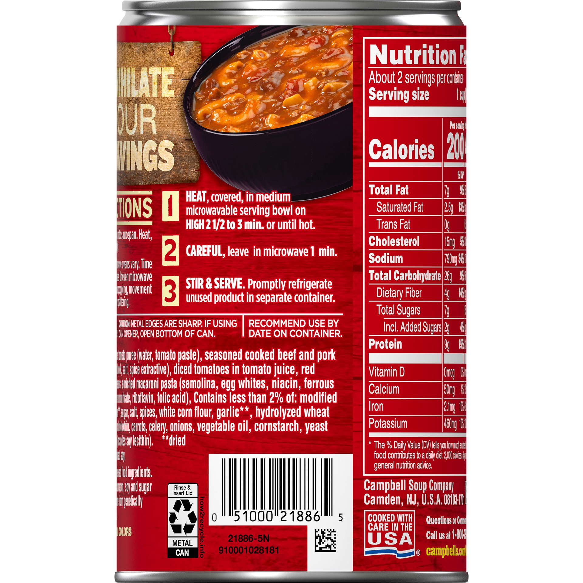 slide 5 of 5, Campbell's Chunky Chili Mac Soup, 18.8 oz
