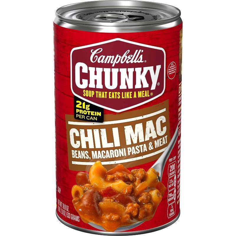 slide 1 of 5, Campbell's Chunky Chili Mac Soup, 18.8 oz