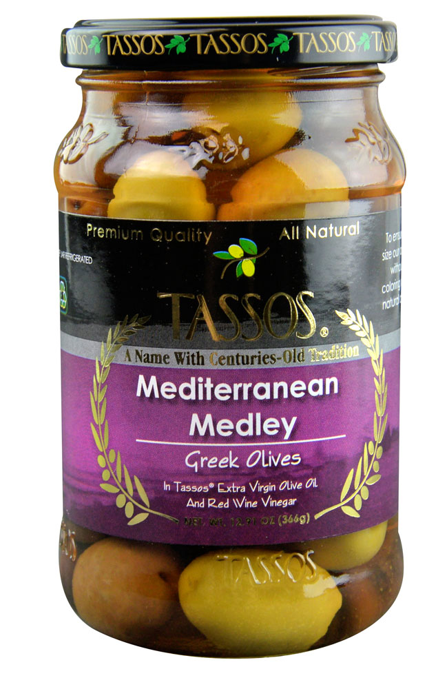 slide 1 of 1, Tassos Mixed Mediterranean Olives, 13.1 oz